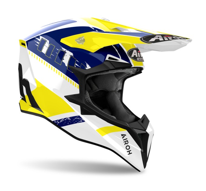 Шолом Airoh Wraaap Feel Yellow/Blue Gloss