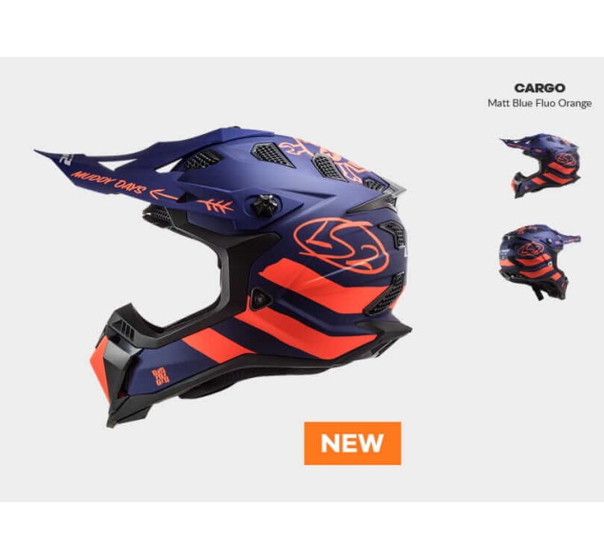 Шолом LS2 MX700 Subverter Evo Cargo Matt Blue Orange