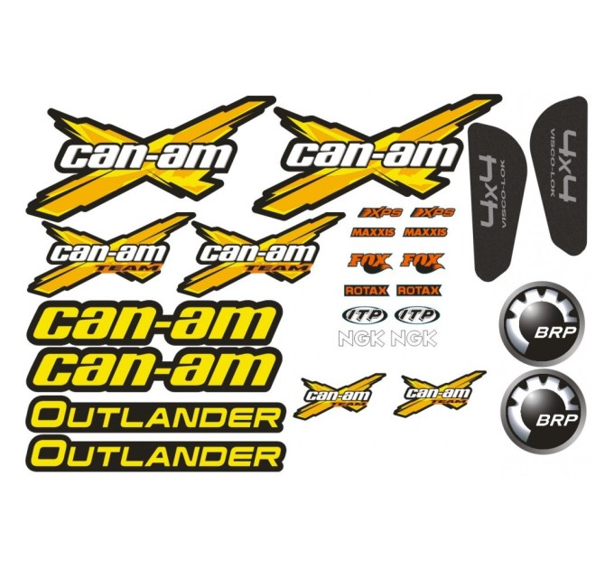 Комплект наклейок для квадроцикла Can-am Outlander - Жовті