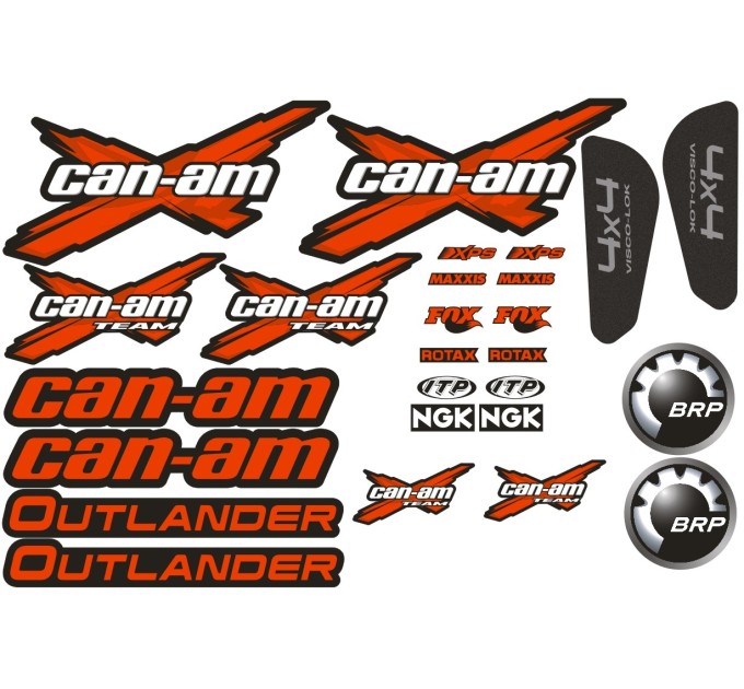 Комплект наклейок для квадроцикла Can-am Outlander - Червоні
