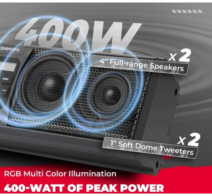 Комплект 16-дюймових Bluetooth-динаміків (колонки) RGB - підсвітка для баггі